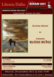 “Scrisul absent” de Antonio Mateos Muñoz